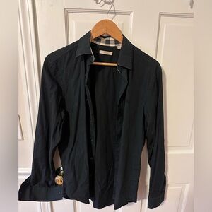 Burberry black button down men’s.